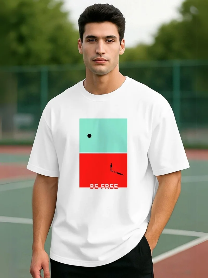 NOBERO Graphic Print Oversized T-Shirt for Men