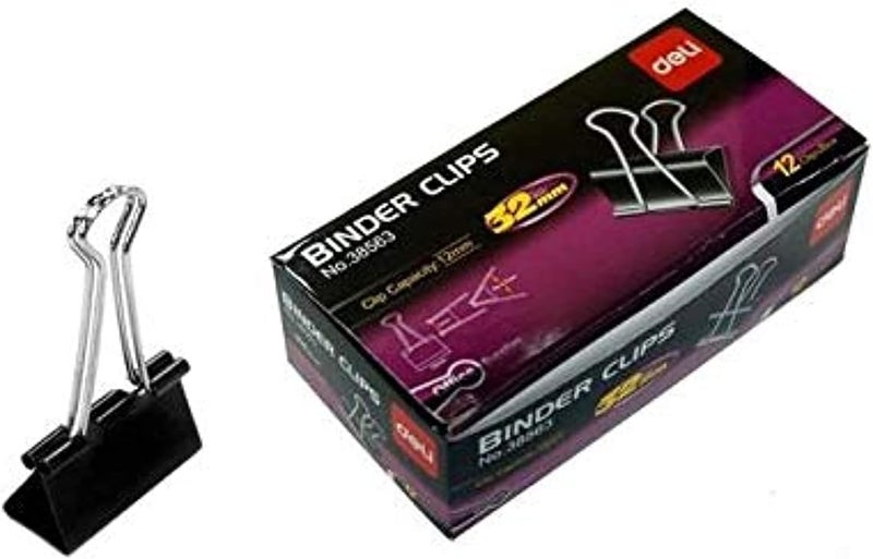 مشبك ورق E38563، عبوة من 12 مشبكًا، مقاس 32 مم