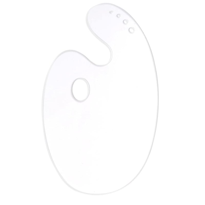 Kabeer Art 16 x 9 Inch Size Clear Transparent Acrylic Kidney Shaped Drawing Palette - Image 1