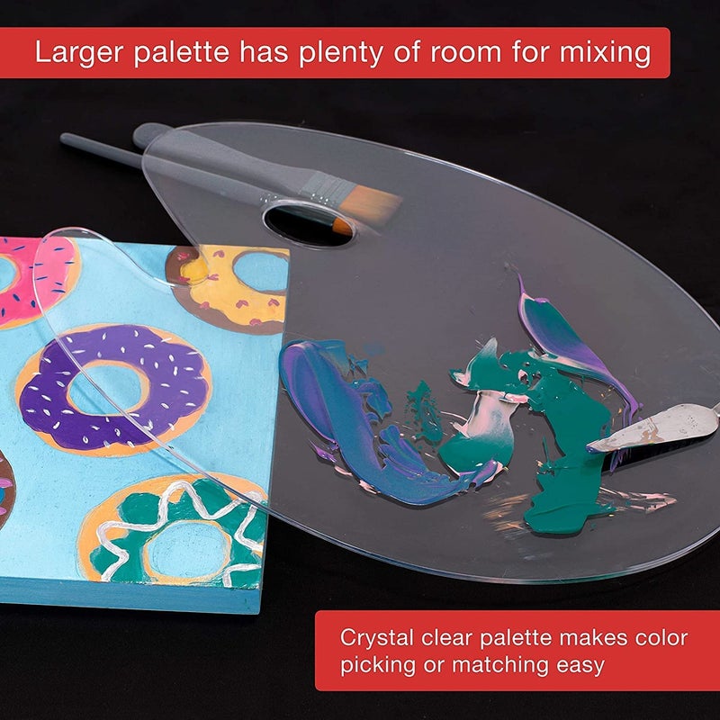 Kabeer Art 16 x 9 Inch Size Clear Transparent Acrylic Kidney Shaped Drawing Palette - Image 4