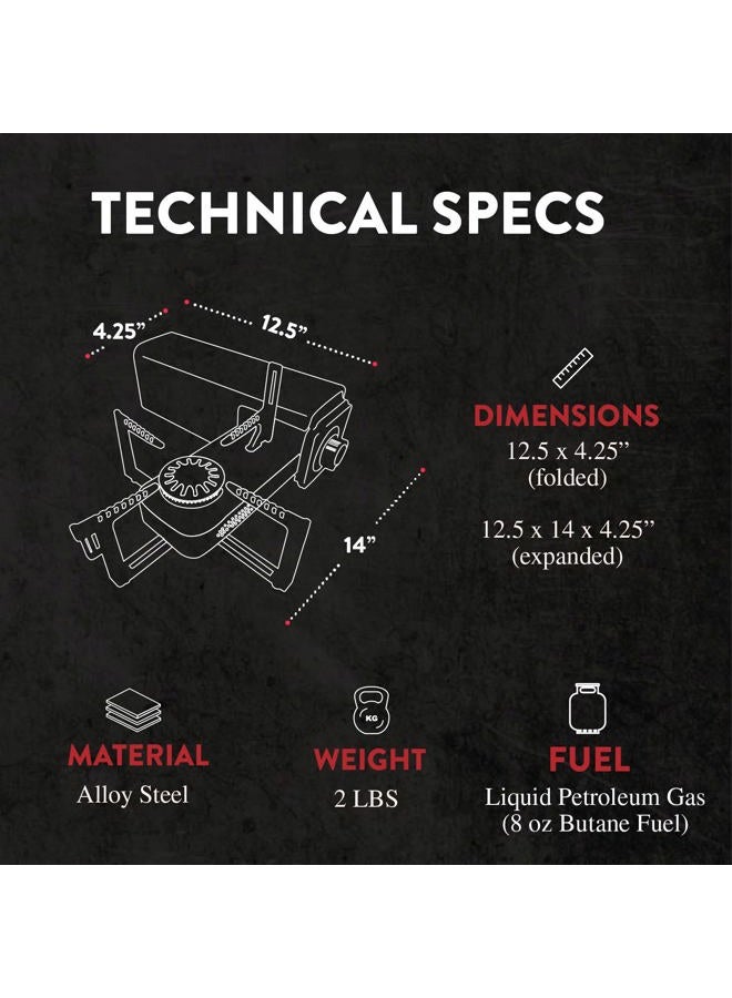 GasOne GS-8300 - Camp Stove Compact Butane Stove with Carrying Case - Foldable Portable Stove - Image 2