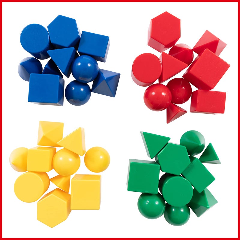 Learning Advantage edxeducation Mini Geometric Solids | Set of 40 | Multicolored 3D Shapes | Math Manipulative For Kids | Home Learning Toy for Early Math and Geometry - Image 5