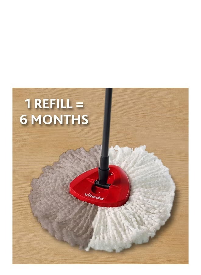 Vileda Turbo Smart 100% Microfibre refill | pack of 1| suitable for all Vileda Spin Mops System | for hard floor surfaces | Classic | White White - Image 3