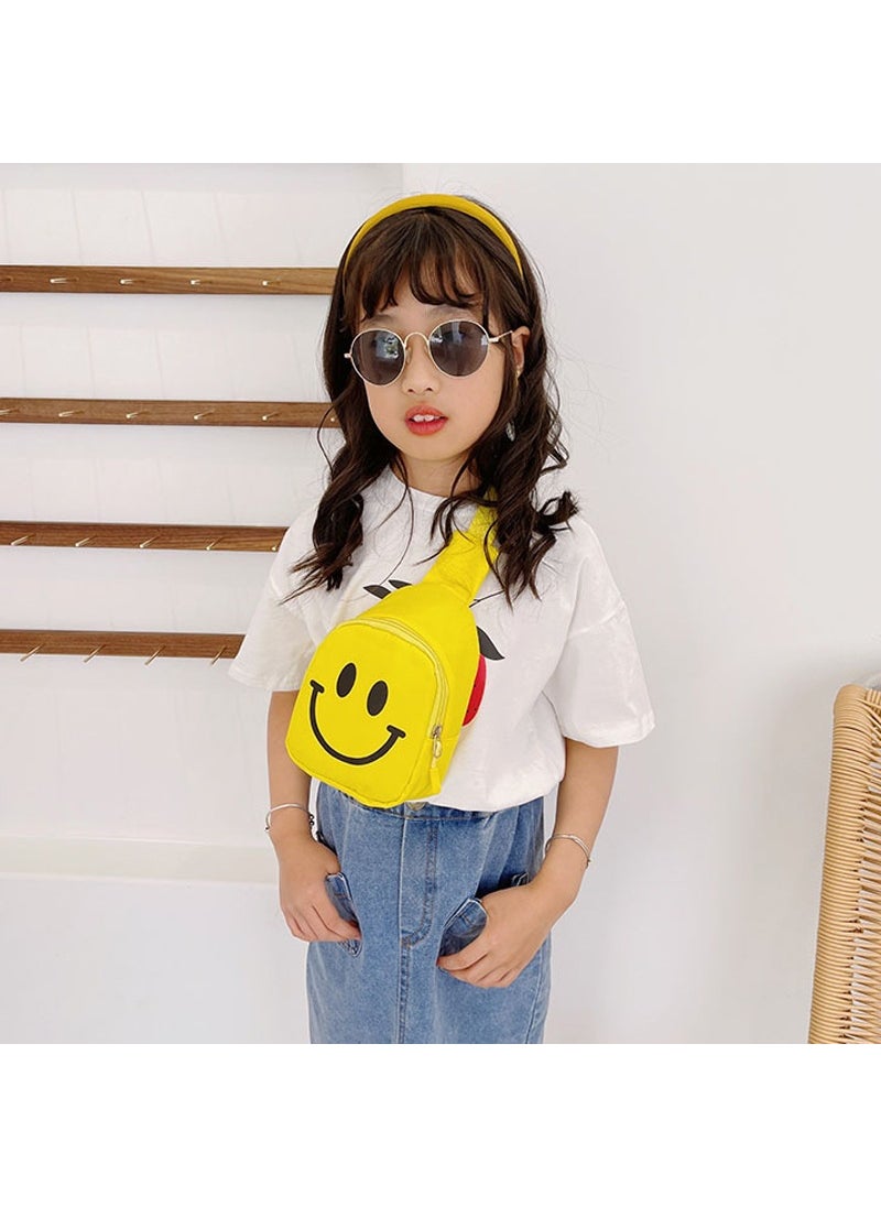 Generic 2024 New Large Capacity Smiley Face Crossbody Bag Summer Childrens Backpack BabyWomens Mini Small Bag For Kids Yellow 