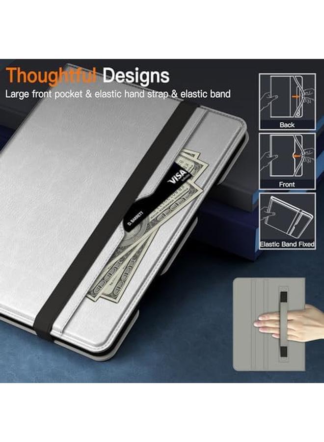 جي تيك حافظة لجهاز ايباد اير 11 انش M2 (2024) ايباد اير 5 4 (10.9 انش 2022 2020 موديل 5Th 4Th) حافظة حماية للكمبيوتر اللوحي من الجلد الصناعي مع جيب متعدد الزوايا (فضي) - Image 4