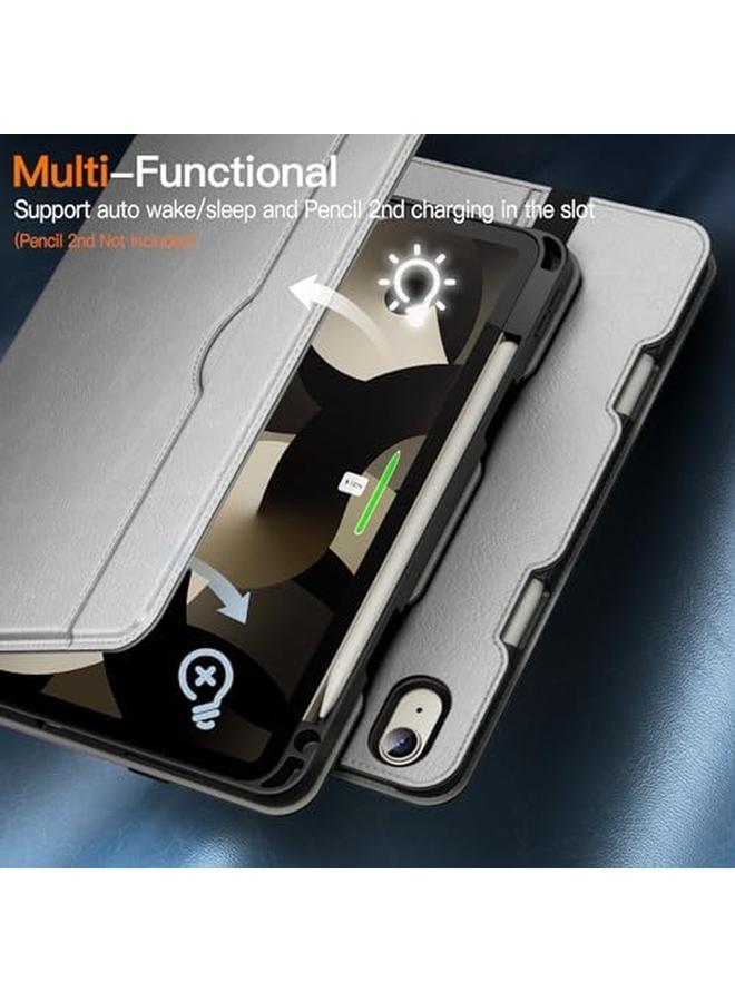 جي تيك حافظة لجهاز ايباد اير 11 انش M2 (2024) ايباد اير 5 4 (10.9 انش 2022 2020 موديل 5Th 4Th) حافظة حماية للكمبيوتر اللوحي من الجلد الصناعي مع جيب متعدد الزوايا (فضي) - Image 3