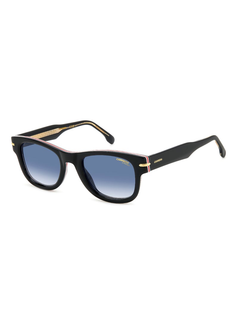 Carrera نظارة شمسية مستطيلة الشكل للرجال من CARRERA 330/S BLUE 42 مع حماية من الأشعة فوق البنفسجية - مقاس العدسة: 42.1 مم - أسود  - Image 1