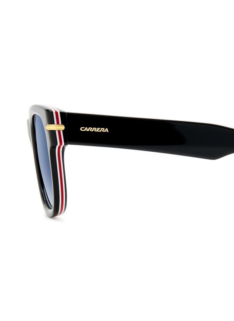Carrera نظارة شمسية مستطيلة الشكل للرجال من CARRERA 330/S BLUE 42 مع حماية من الأشعة فوق البنفسجية - مقاس العدسة: 42.1 مم - أسود  - Image 5