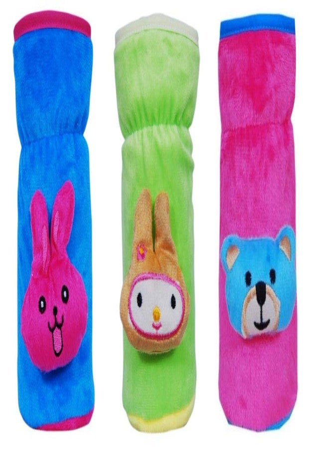 Alya The Cheeky Kidzz Pack Of 3 New Born Baby Nursing Feeding Bottle Cover With Soft Stretchable Velvet Attractive Cartoon DesignIBaby Milk Feeder Bottle Cover 150 Ml-200 Ml(0-2 Years)(Design 2) - Image 1