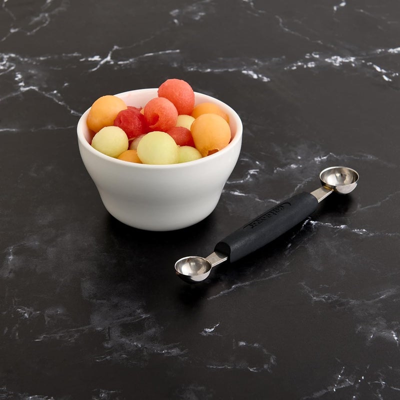 CAT CORA Melon Baller, Professional 18/8 Stainless Steel Dual Blades 22/30-MillimeterFor Melon Balls and Garnishes, Ergonomic Soft-Grip Handle - Image 3
