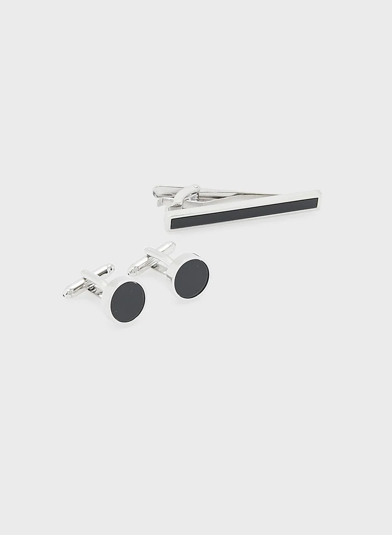 Robert Wood Cufflinks And Tie Pin Set In Gift Box