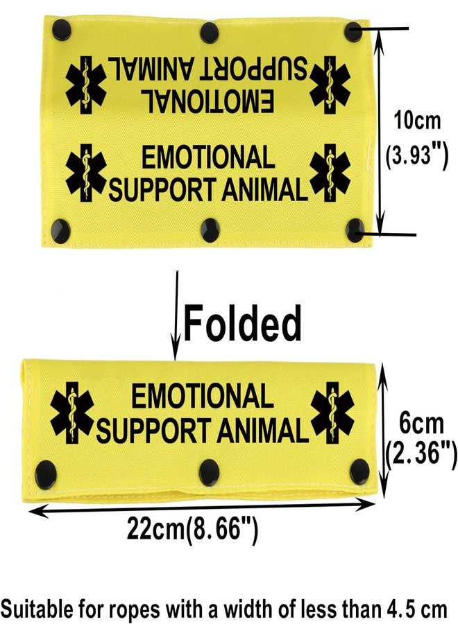 BLUPARK Therapy Service Dog Leash Sleeve Emotional Support Animal Dog Leash Wrap Wrap Alert Hanging ID Patch Tag Pet Birthday Gift (Emotional Support-YE Sleeve) - Image 2