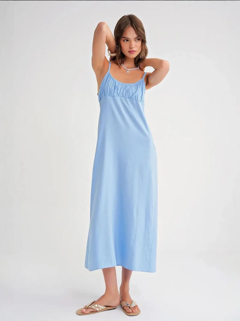 MixRay Mixray Strappy Maxi Dress with Gathered Detail