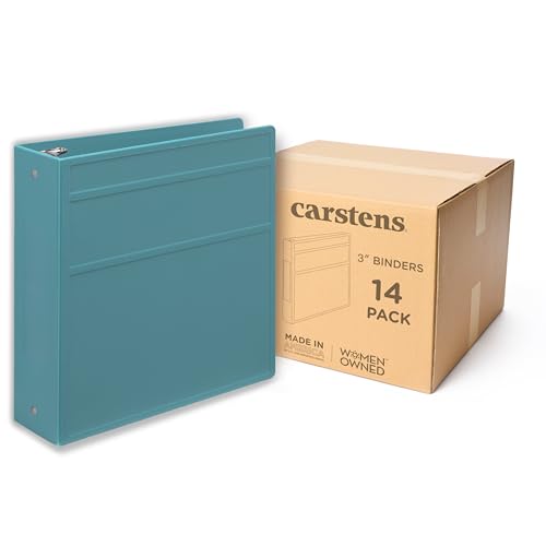 Carstens 3-Inch Heavy Duty 3-Ring Binder - Side Opening, Powder Blue, Durable Plastic, Precision No-Gap Rings, Waterproof Cover, No Pockets, Holds 400 US Letter Sheets, BPA-Free, Made in USA (1744-3R) - Image 1