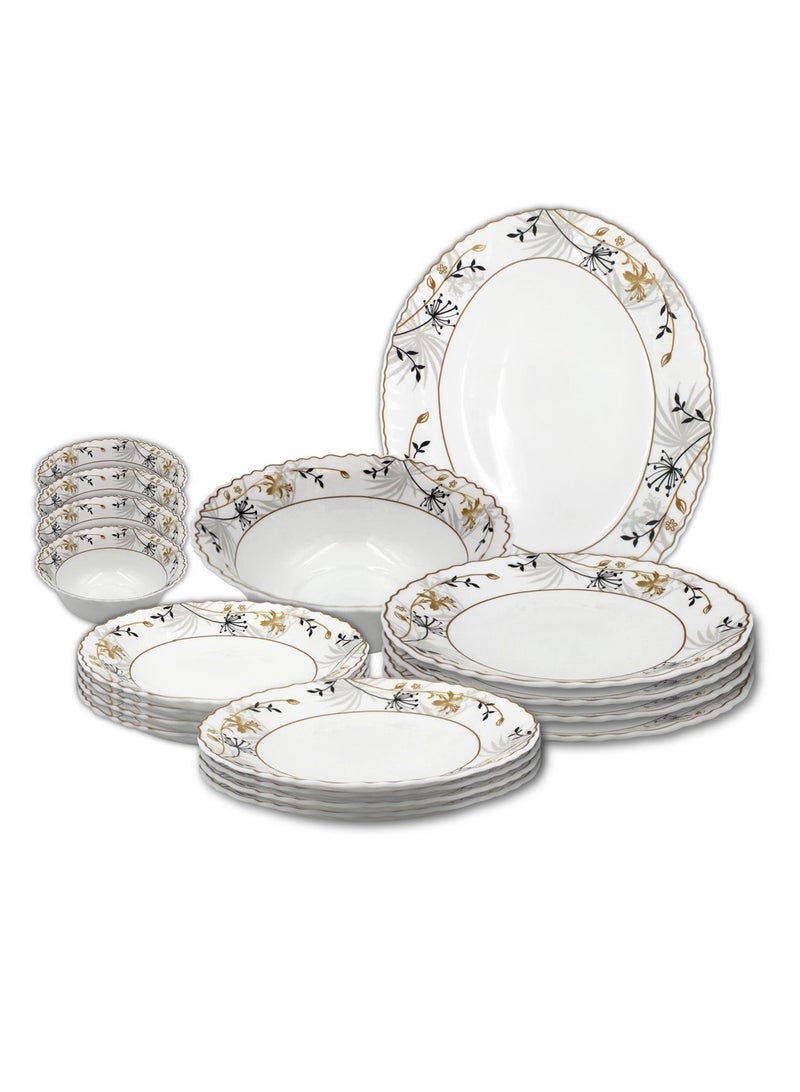 Danny home 18 pcs Opalware Dinnerware set Dishwasher Microwave Freezer Safe  BPA Free Break Scratch Heat Resistant Dinner Soup Dessert Serving Plates Medium Large Bowls - Image 1