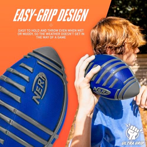 Nerf Weather Blitz Foam Football, All Weather Play, Water-Resistant, Easy to Hold Grips, Indoor & Outdoor Sports Toys for 5 Year Old Kids - Image 2