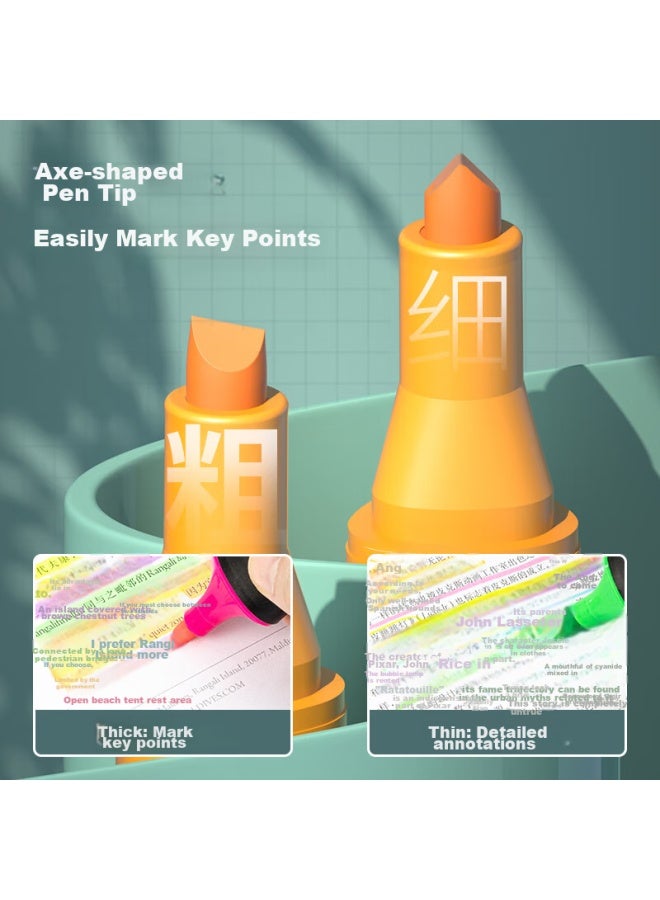 Deli Pink Highlighter Pen For Exam Review, Marking Key Points, Memorization, Logistics, Office, Student Use, Water-based Marker, Suitable For Journaling And Drawing, 10 Pieces - Image 2