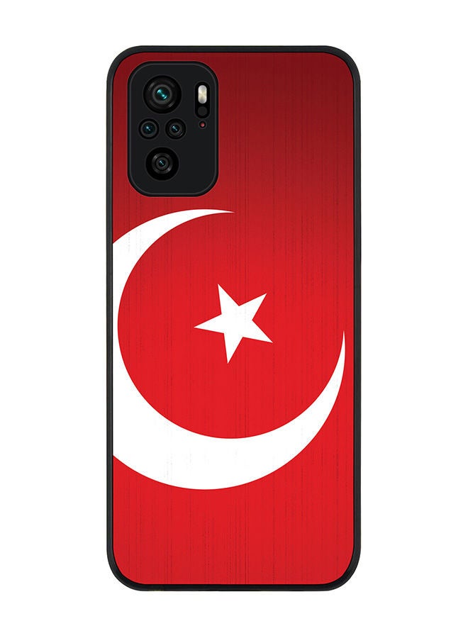 Stylizedd Rugged Black edge case for Redmi Note 10S/Redmi Note 10 4G Slim fit Soft Case Flexible Rubber Edges Anti Drop TPU Gel Thin Cover - Flag Of Turkey - Image 1