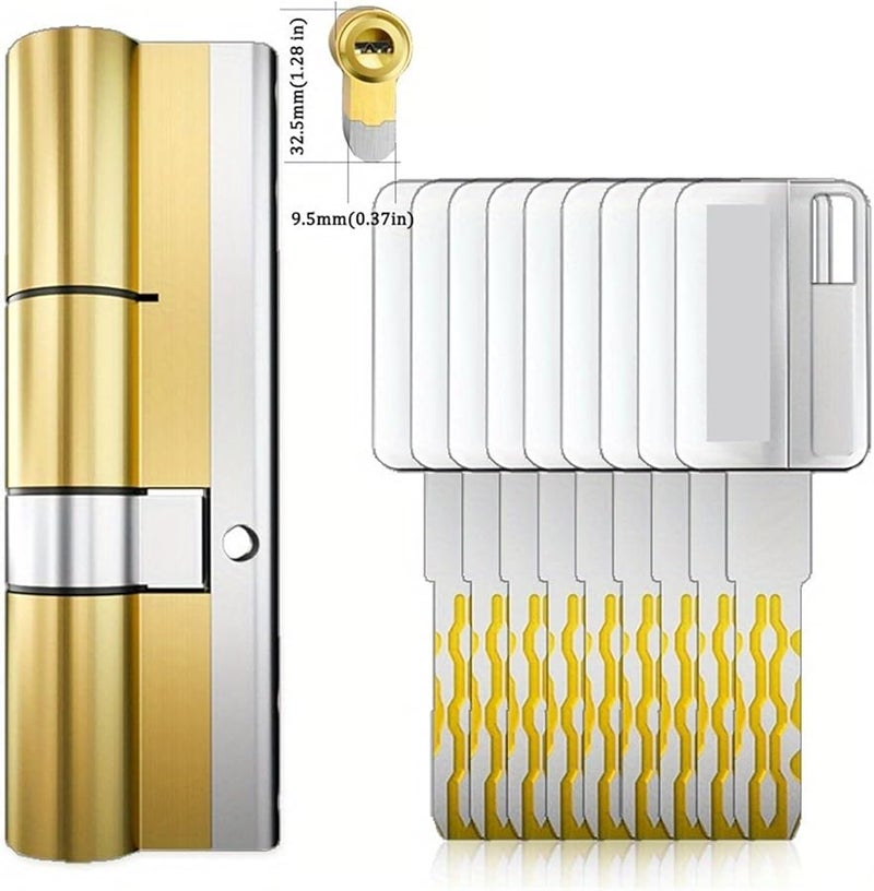 Super C Grade All Copper Anti Theft Door Lock Cylinder 70mm 32 5 37 5mm Size with 8 Brass Keys - Image 4