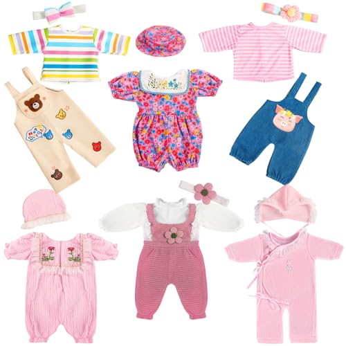 WONDOLL 6 Sets 1416 Inch Baby Doll Accessories Clothes Dress Outfits Headbands Accessories fits New Born 43cm 15 inch Baby Doll - Image 5