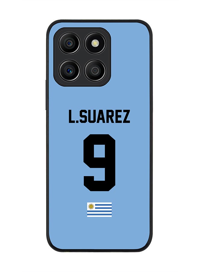 Stylizedd Rugged Black Edge Case for Honor X8b, Slim fit Case Thin Cover -  Football Team - Uruguay , Player Name - L.Suarez - Image 1