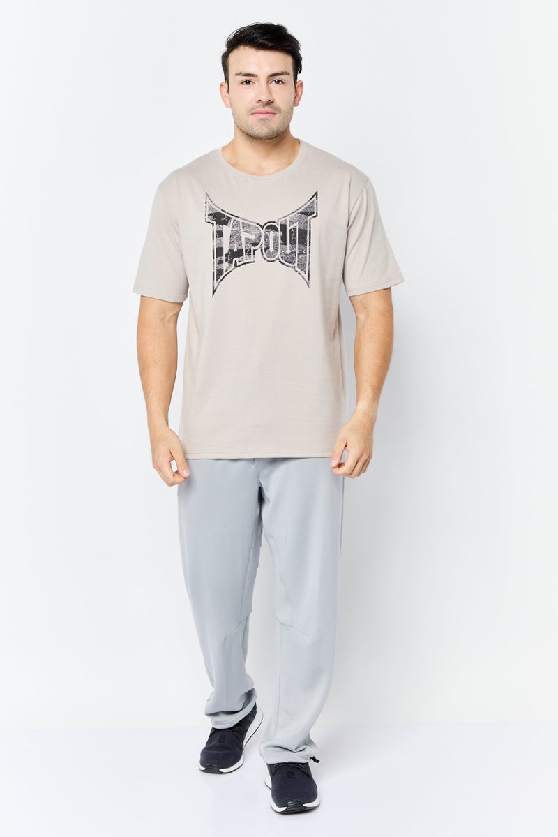 TapouT Men Crew Neck Short Sleeves Brand Logo T-Shirt, Chateau Grey - Image 4