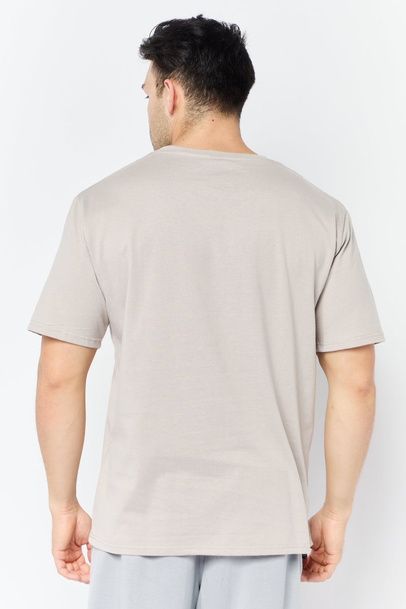 TapouT Men Crew Neck Short Sleeves Brand Logo T-Shirt, Chateau Grey - Image 2
