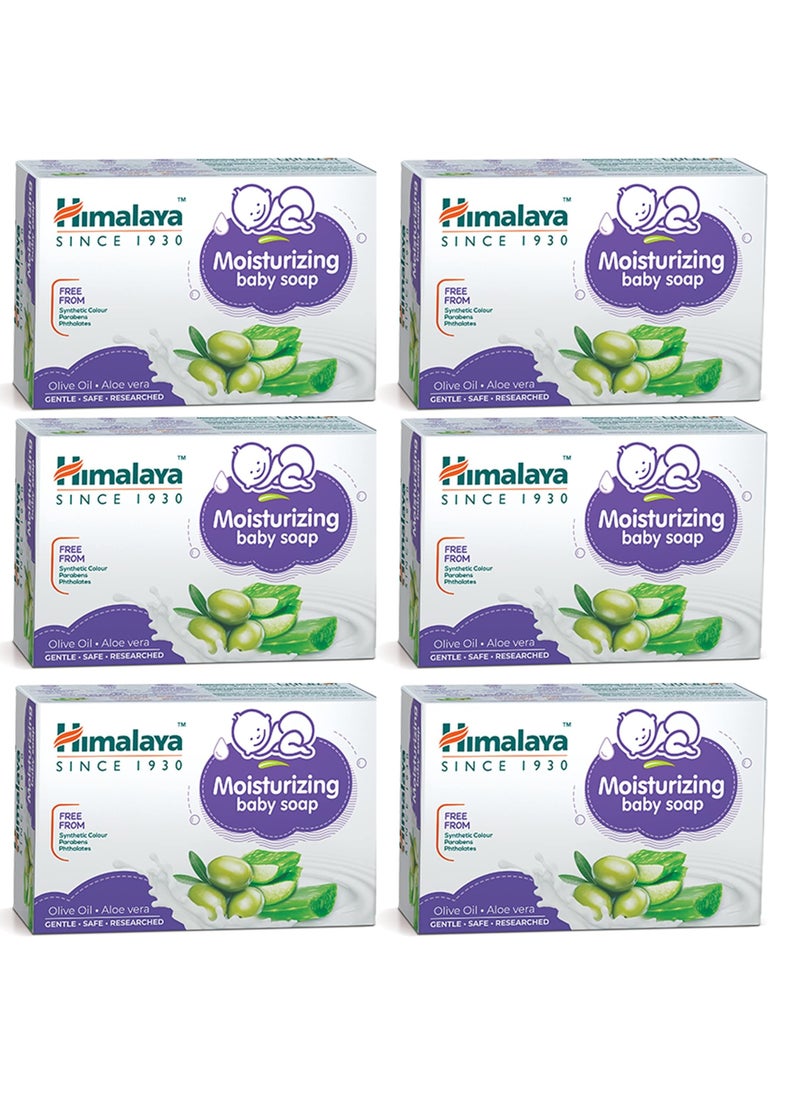 Himalaya - 6 Pieces of Moisturizing Baby Soap With Olive Oil And Aloe Vera 125g - Image 1