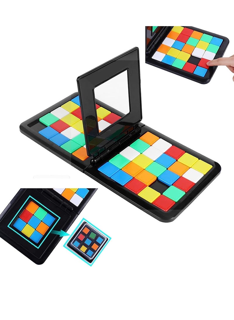 SOLARAE Race Game Magic Block Game Board Games for 2 Players Genius Square Game Sequence Puzzle Brain teasers Board Games for Boys and Girls Rubiks Race Game - Image 1
