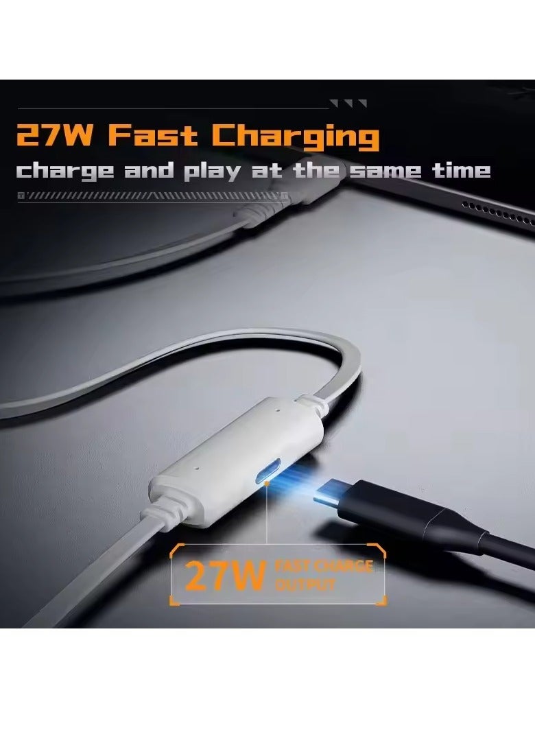 Plextone M762 Semi-In-Ear Earphones with USB-C Port, Wired, 27W Charger, Tablet Charger, Gaming Earphones, HD Microphone, White - Image 3