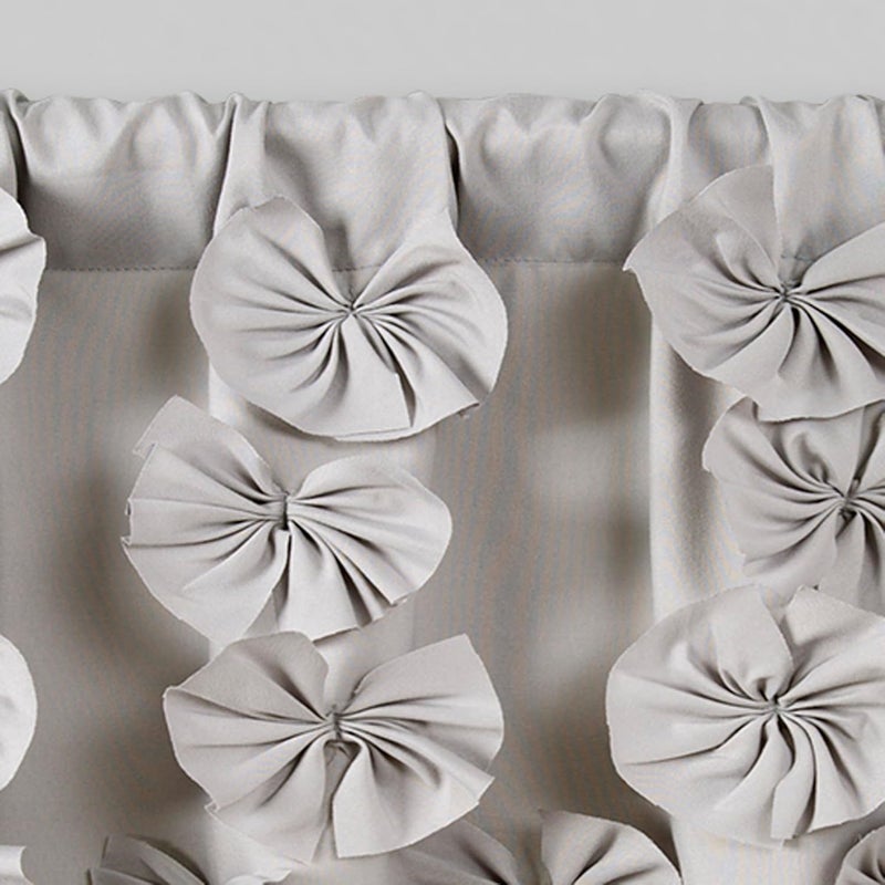 Lush Decor Riley Window Valance - Charming Handmade Bow Details - Elegant Light Filtering Single Panel- 54" W x 18" L, Light Gray - Image 4