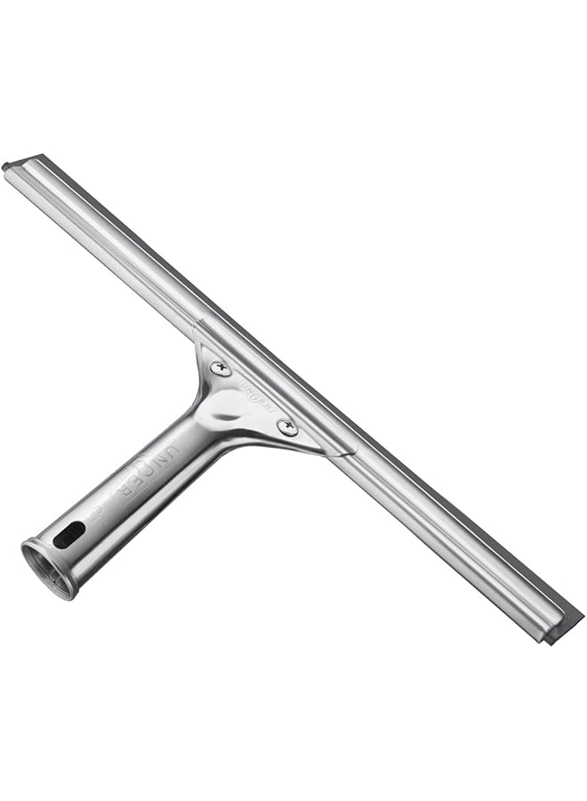 Unger Professional 12” Stainless Steel Window And Glass Cleaning Squeegee Cleaning Supplies Heavy Duty Squeegee For Window Cleaning Streak Free Results - Image 1