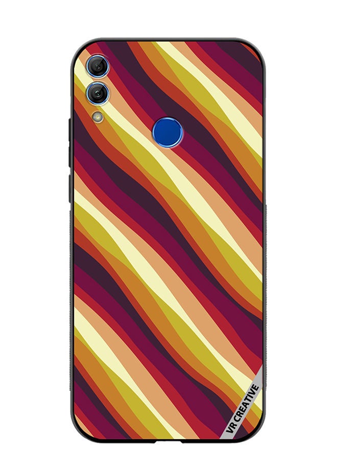 VR CREATIVE Protective Case Cover For Honor 10 Lite Colorful With Curved Lines Pattern2 Design Multicolour
