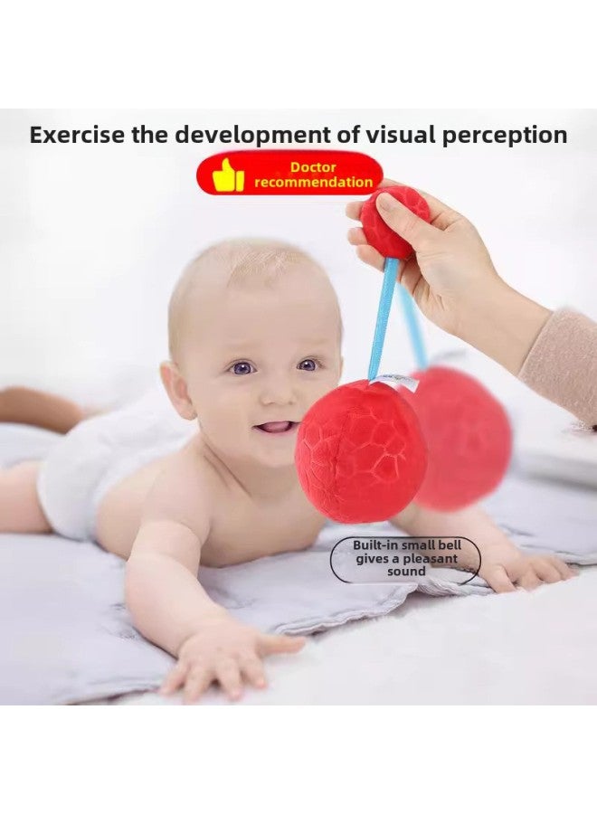 Red Sand Hammer Baby Newborn Grasping Hearing Chasing Vision Training Toy Can Bite Early Education Hand Rattle Baby-Color:Black And White Ball + Big Red Ball (0-12 Months) - Free Sand Hammer*2+sand Egg*2 - Image 5