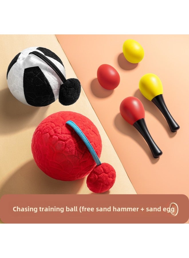 Red Sand Hammer Baby Newborn Grasping Hearing Chasing Vision Training Toy Can Bite Early Education Hand Rattle Baby-Color:Black And White Ball + Big Red Ball (0-12 Months) - Free Sand Hammer*2+sand Egg*2 - Image 1