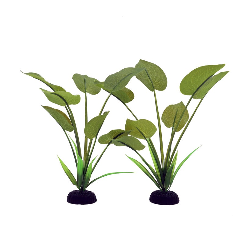 DVHEY Silk Aquarium Plants for Betta Fish Tank, 2 Pcs 7.8 Inch Small Silk Aquarium Plant Aquatic Water Grass Decoration (Green, 8 Inch) - Image 1