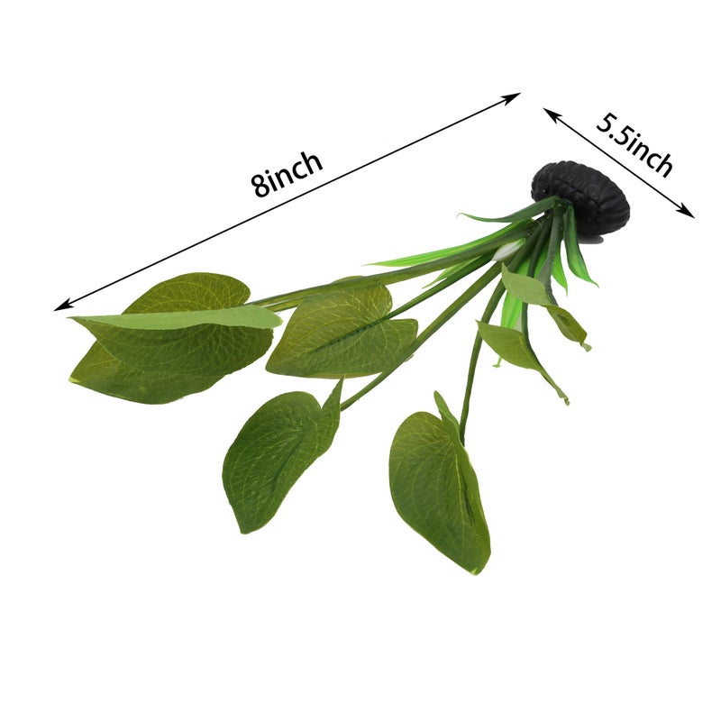 DVHEY Silk Aquarium Plants for Betta Fish Tank, 2 Pcs 7.8 Inch Small Silk Aquarium Plant Aquatic Water Grass Decoration (Green, 8 Inch) - Image 2