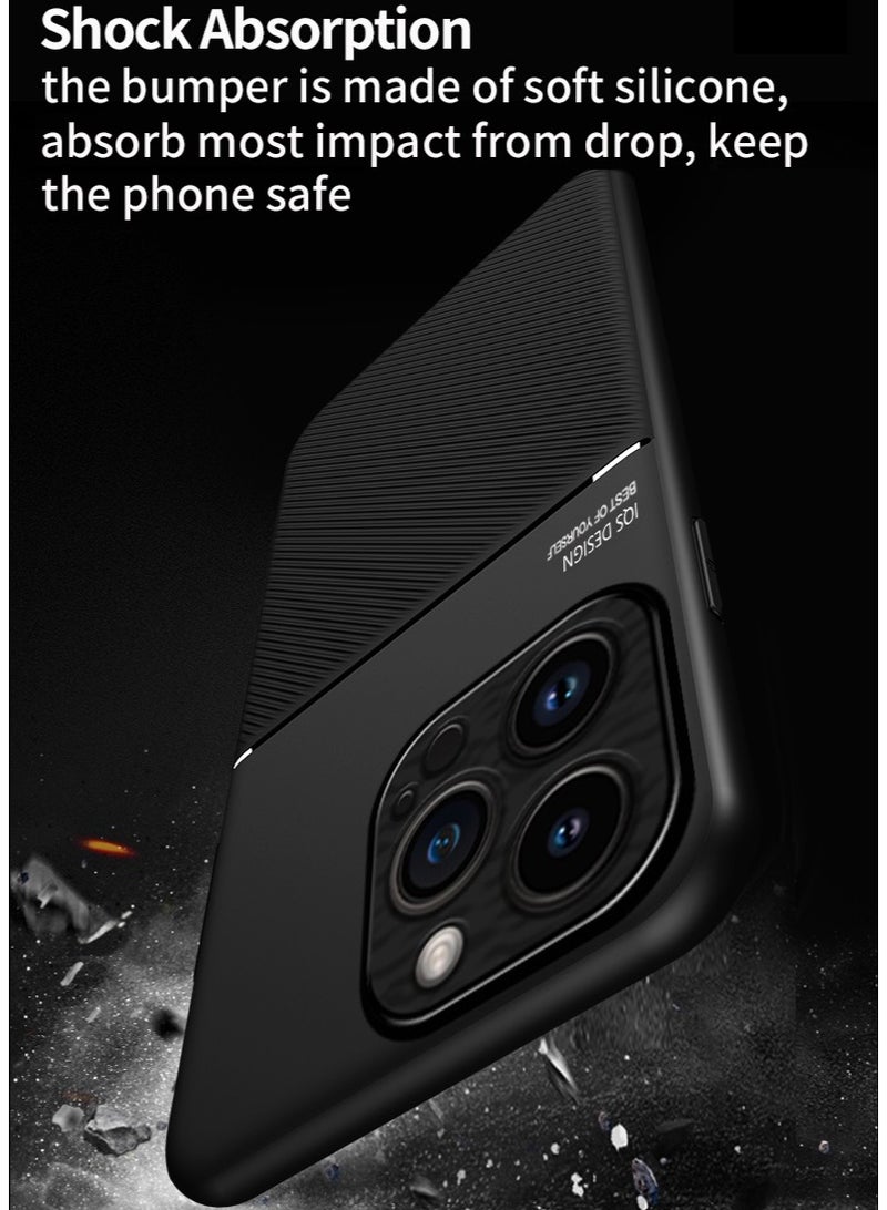 ICARLUS Case for iPhone 16 Pro Max Magnetic Cover Moire Black - Image 2