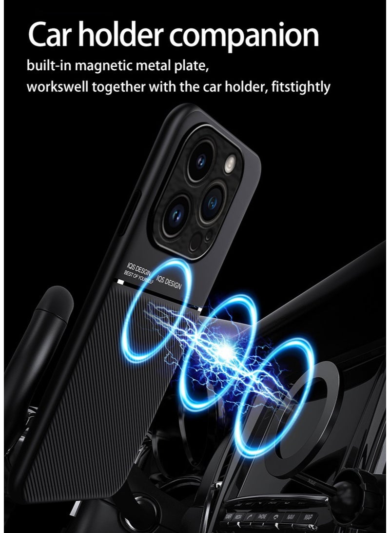 ICARLUS Case for iPhone 16 Pro Max Magnetic Cover Moire Black - Image 4