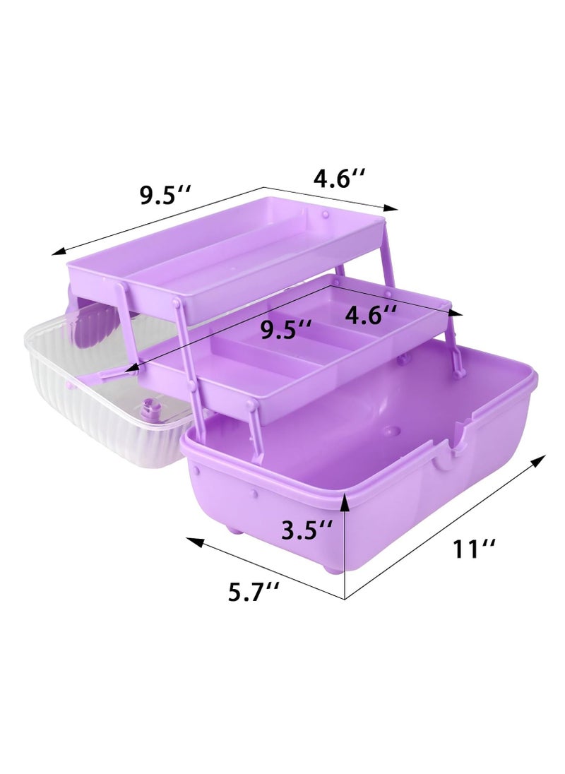 SYOSI Three-Layer Multipurpose Storage Box - Plastic Portable Organizer with Handle for Sewing, Makeup, Medicine, Nail & Hair Accessories, Perfect for Kids  - Image 5
