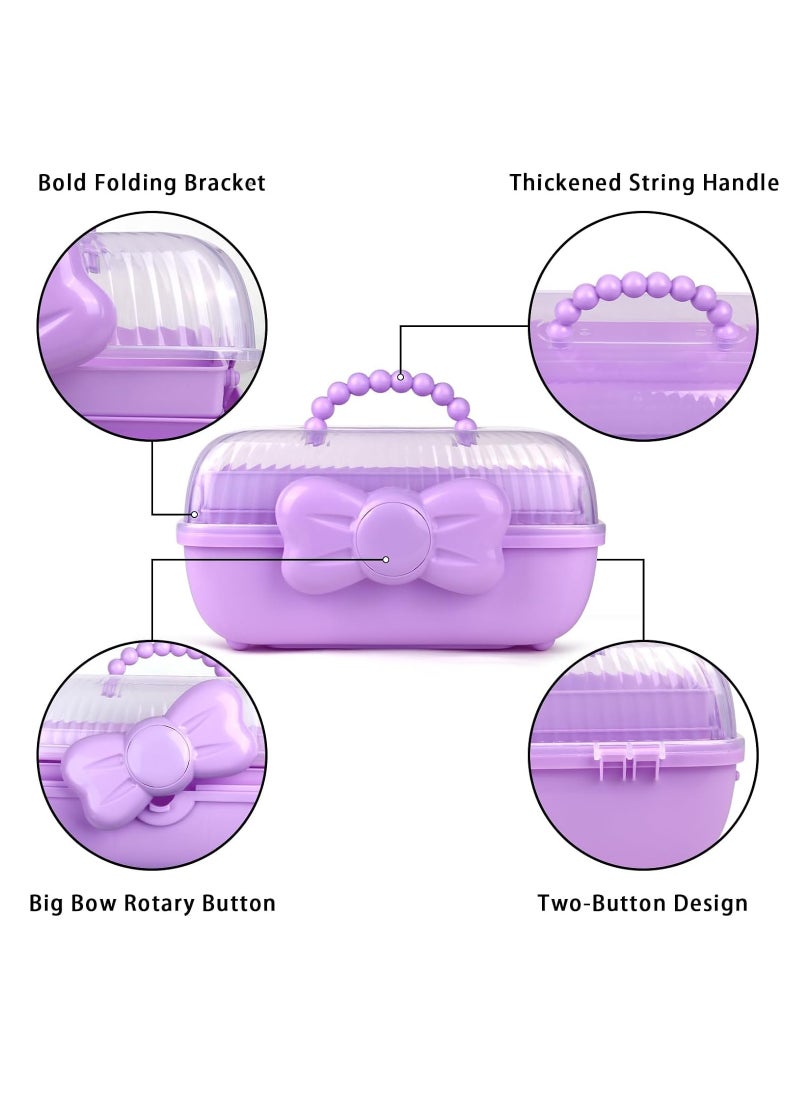 SYOSI Three-Layer Multipurpose Storage Box - Plastic Portable Organizer with Handle for Sewing, Makeup, Medicine, Nail & Hair Accessories, Perfect for Kids  - Image 4