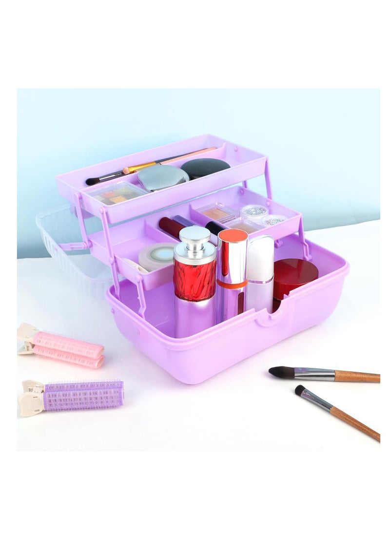 SYOSI Three-Layer Multipurpose Storage Box - Plastic Portable Organizer with Handle for Sewing, Makeup, Medicine, Nail & Hair Accessories, Perfect for Kids  - Image 3