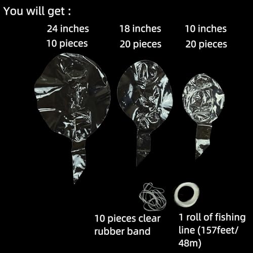 Efay Clear Balloons, Different Sizes Pre Stretched 50pcs 10" 18" 24 inch BoBo Balloons Arch Crystal Transparent Clear Bubble Balloons Garland Kits - Image 2