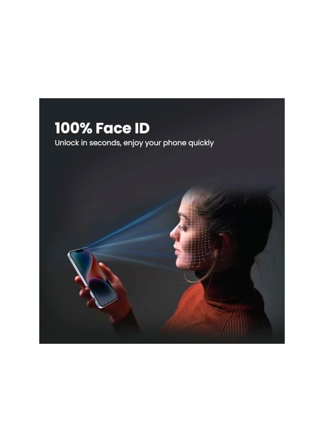 بروماس واقي شاشة للخصوصية لهاتف iPhone 13، واقي شاشة من الزجاج المقوى الممتاز، مضاد للخدش، خالي من الفقاعات، معرف الوجه، صلابة 9H، زجاج خصوصية مقاوم للخدش iPhone 13 - Image 2