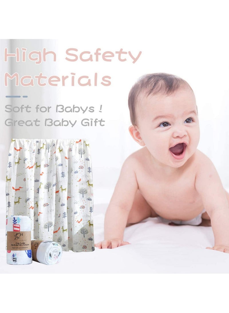 3pcs Baby Swaddle Blanket Soft Breathable Muslin Baby Blankets for Newborn Burp Cloth Nursing Cover Hypoallergenic Quick Dry Ideal Baby Shower Gift 110x120cm - Image 5