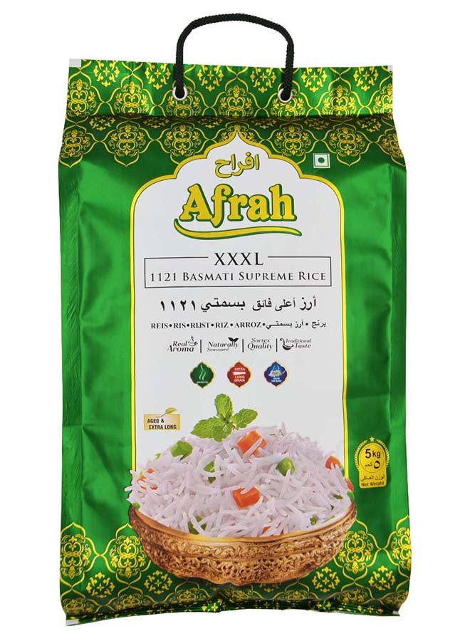 Afrah XXXL 1121 Extra Long Grain Supreme Basmati Rice - 5 kg - Image 1