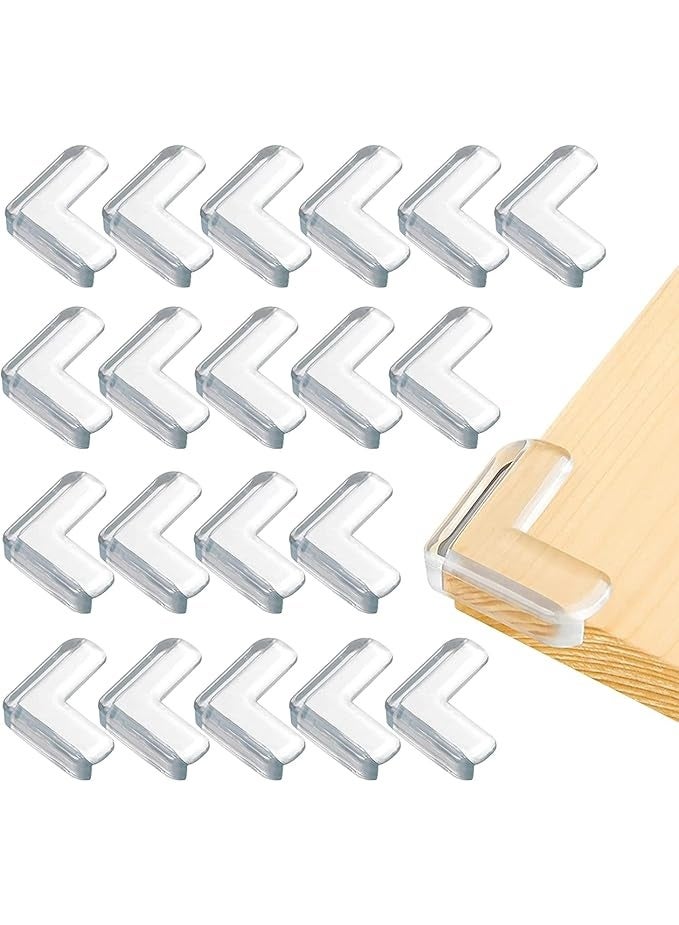 Soft Clear Silicone Corner Protectors with Pre-Adhesive Strong Adhesive to Cover Sharp Corners of Cabinets, Tables, and Drawers to Protect Baby, 4 Pack - Image 2