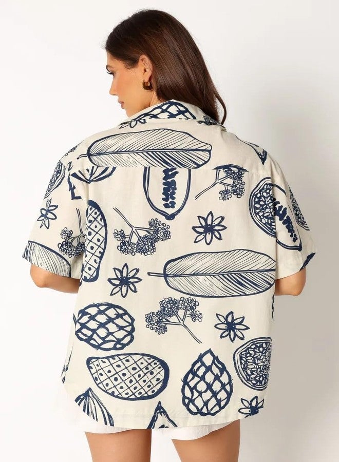 KOTTY Women's Oversized Printed Cotton Blend Shirt(Multicolour,XL) - Image 3