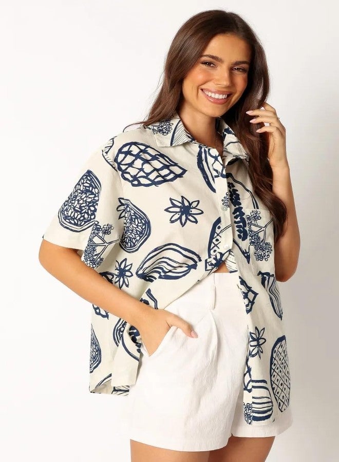 KOTTY Women's Oversized Printed Cotton Blend Shirt(Multicolour,XL) - Image 4