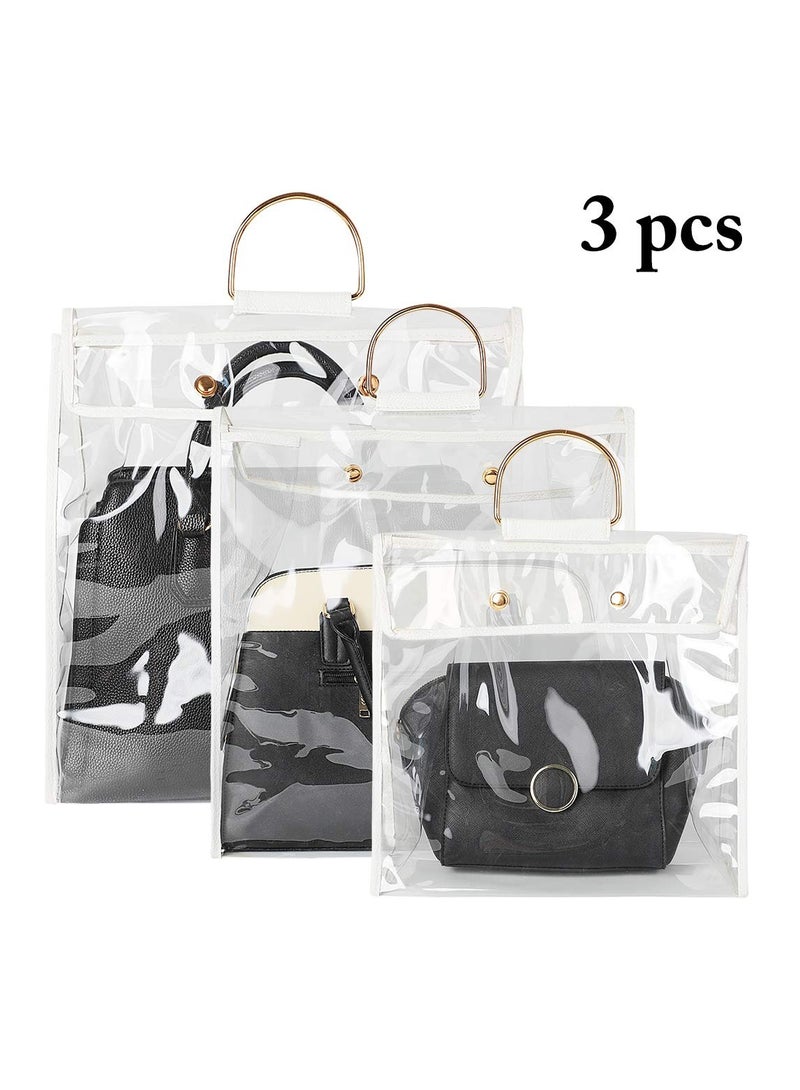 Cobest 3 PCS Purse Storage Bag Organization for Hanging Closet with Zipper and Handle Handbag Organizer Dust Cover (S and M and L) - Image 3